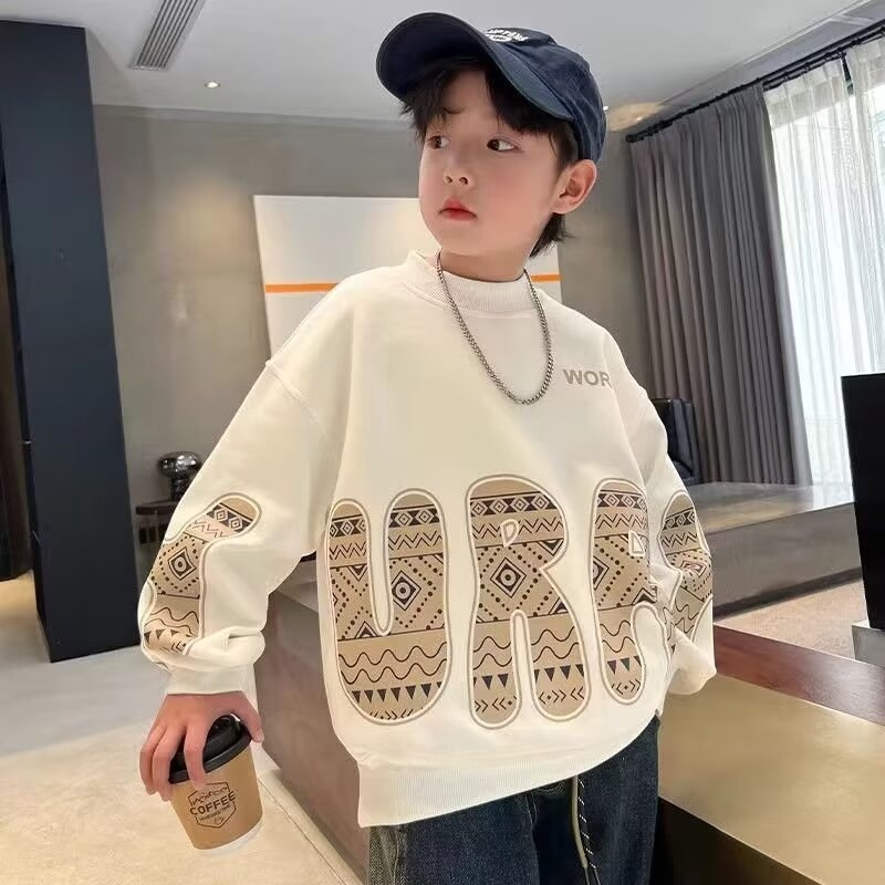 Sweatshirt pentru copii în stil coreean, din bumbac, mâneci lungi, pulover, primăvară-toamnă