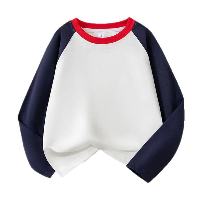 Tricou pentru băieți din bumbac 100%, cu mânecă lungă, guler rotund, imprimeu desen animat, primăvară-toamnă.
