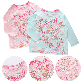 Tricou copii cu mânecă lungă, stil japonez, imprimare cu iepuraș și litere, 85% bumbac, pentru vârsta 3–8 ani