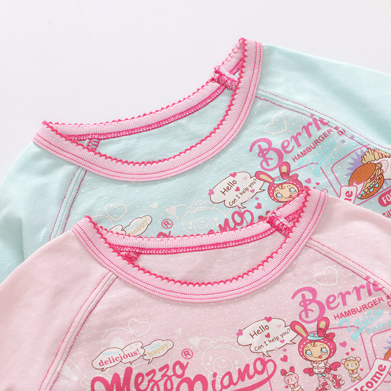Tricou copii cu mânecă lungă, stil japonez, imprimare cu iepuraș și litere, 85% bumbac, pentru vârsta 3–8 ani