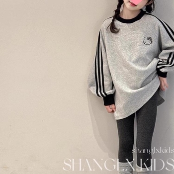 Bluza sweatshirt pentru copii, Hello Kitty imprimă, stil relaxat coreean, mâneci lungi, pulover, fără glugă, pentru fete de 8 ani și peste, primăvară-toamnă, 95% poliester
