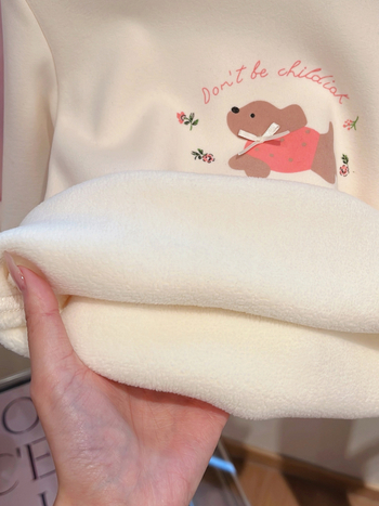 Tricou de bază căptușit cu fleece pentru copii, din bumbac, iarnă, mâneci lungi, guler semicircular înalt, imprimeu desen animat