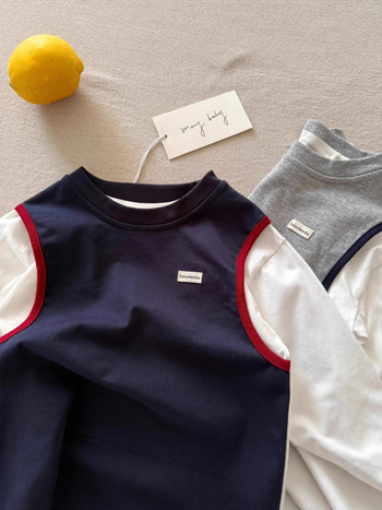 Tricou pentru copii cu mânecă lungă, 100% bumbac, guler rotund, unisex, pentru vârsta 3-8 ani
