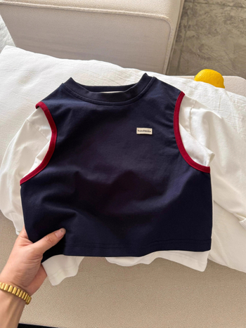 Tricou pentru copii cu mânecă lungă, 100% bumbac, guler rotund, unisex, pentru vârsta 3-8 ani