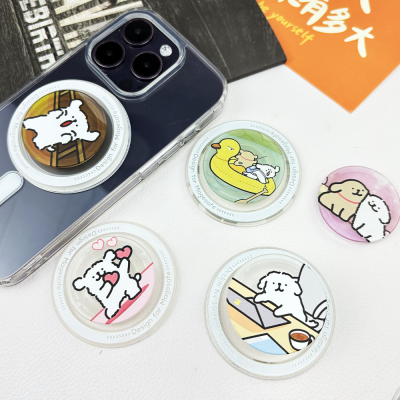 Βάση κινητού με snap-on και MagSafe, θέμα κουταβιού, διάφανο ματ τελείωμα, μοντέλο CP01, κατασκευή από πλαστικό