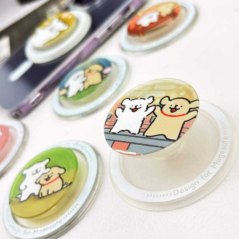 Βάση κινητού με snap-on και MagSafe, θέμα κουταβιού, διάφανο ματ τελείωμα, μοντέλο CP01, κατασκευή από πλαστικό