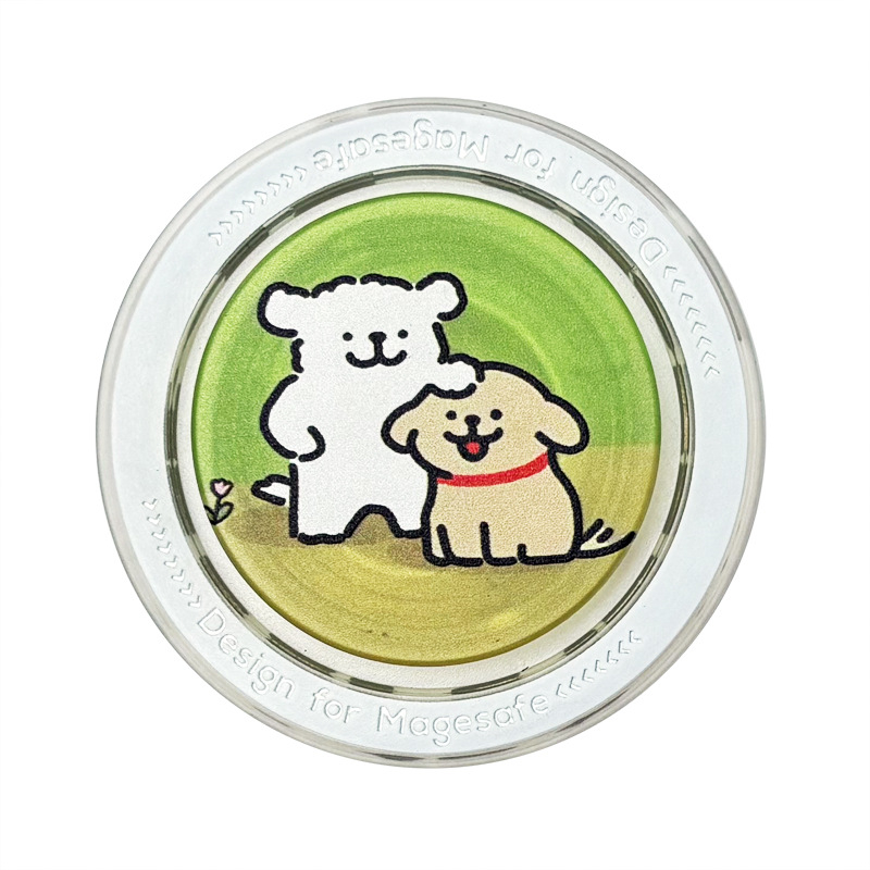 Βάση κινητού με snap-on και MagSafe, θέμα κουταβιού, διάφανο ματ τελείωμα, μοντέλο CP01, κατασκευή από πλαστικό