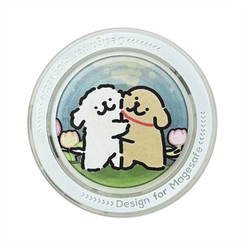 Βάση κινητού με snap-on και MagSafe, θέμα κουταβιού, διάφανο ματ τελείωμα, μοντέλο CP01, κατασκευή από πλαστικό