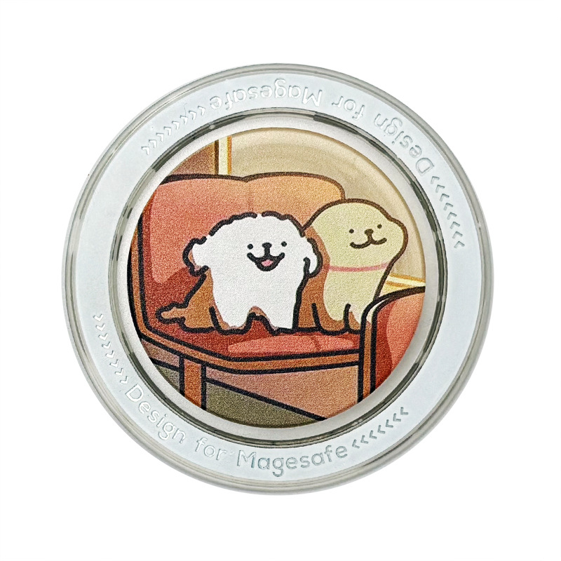 Βάση κινητού με snap-on και MagSafe, θέμα κουταβιού, διάφανο ματ τελείωμα, μοντέλο CP01, κατασκευή από πλαστικό