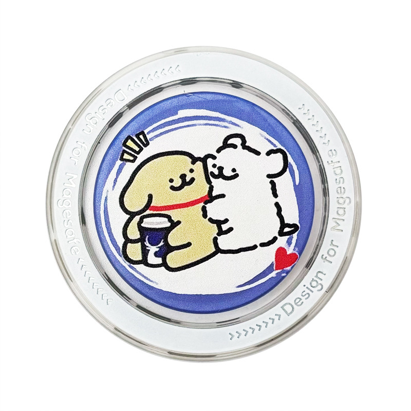 Βάση κινητού με snap-on και MagSafe, θέμα κουταβιού, διάφανο ματ τελείωμα, μοντέλο CP01, κατασκευή από πλαστικό