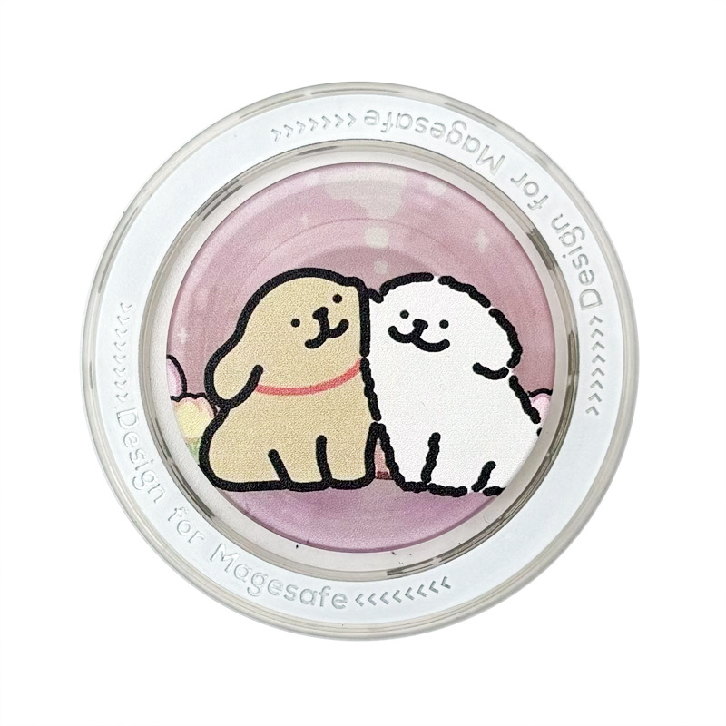 Βάση κινητού με snap-on και MagSafe, θέμα κουταβιού, διάφανο ματ τελείωμα, μοντέλο CP01, κατασκευή από πλαστικό