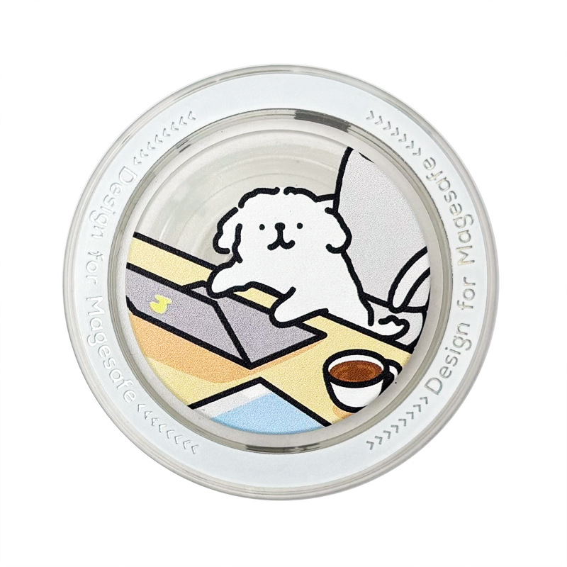 Βάση κινητού με snap-on και MagSafe, θέμα κουταβιού, διάφανο ματ τελείωμα, μοντέλο CP01, κατασκευή από πλαστικό