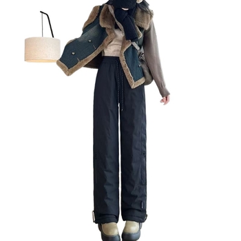 Costum de ski pentru femei - croială slim, izolație de iarnă cu umplutură din mătase-pambac (fibră de poliester)