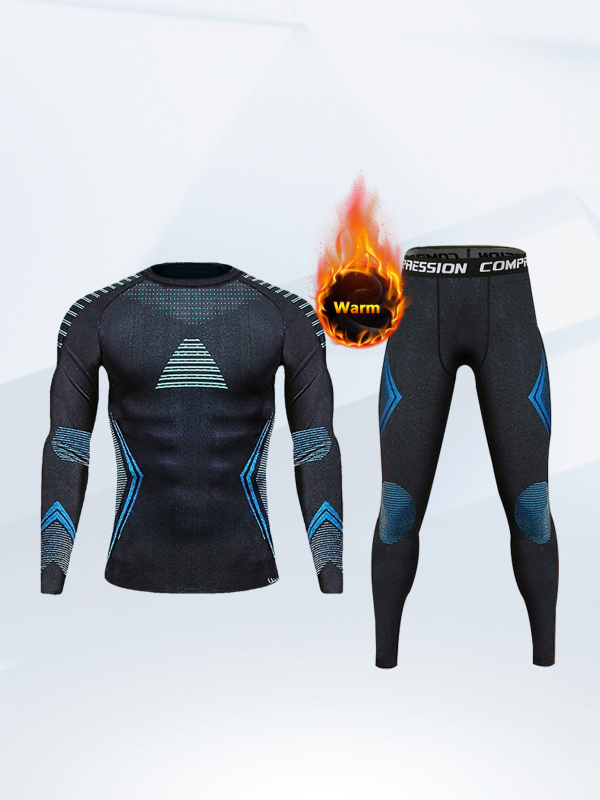 Set de îmbrăcăminte sportivă de iarnă pentru schi și fitness — model dungat, 94% poliester, Cod produs 60066, 2025