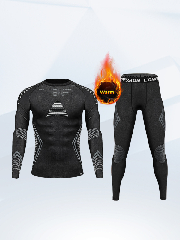 Set de îmbrăcăminte sportivă de iarnă pentru schi și fitness — model dungat, 94% poliester, Cod produs 60066, 2025