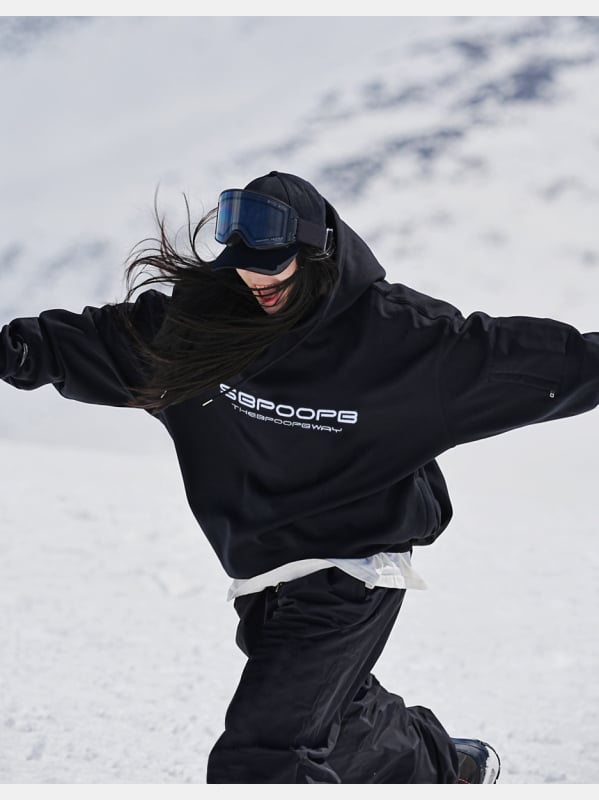 Slēpošanas hoodie ar kapuci — elpojošs, ūdensizturīgs, pretvēja un silts, ar poliestera odere