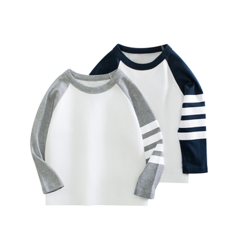 Tricou copii cu mânecă lungă, 100% bumbac, guler rotund, pentru 3–8 ani, primăvară