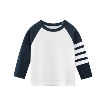 Tricou copii cu mânecă lungă, 100% bumbac, guler rotund, pentru 3–8 ani, primăvară
