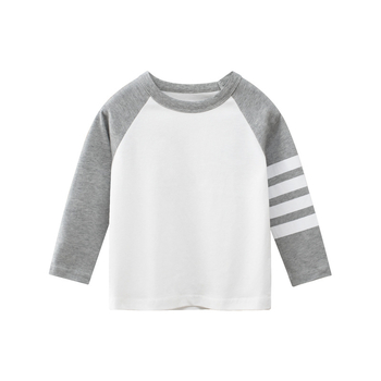 Tricou copii cu mânecă lungă, 100% bumbac, guler rotund, pentru 3–8 ani, primăvară