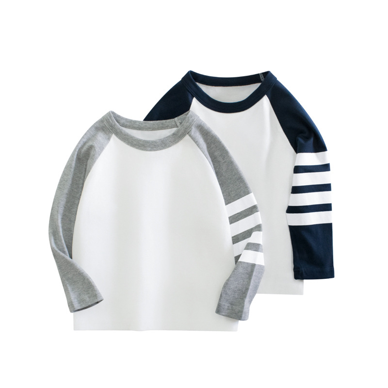 Tricou copii cu mânecă lungă, 100% bumbac, guler rotund, pentru 3–8 ani, primăvară