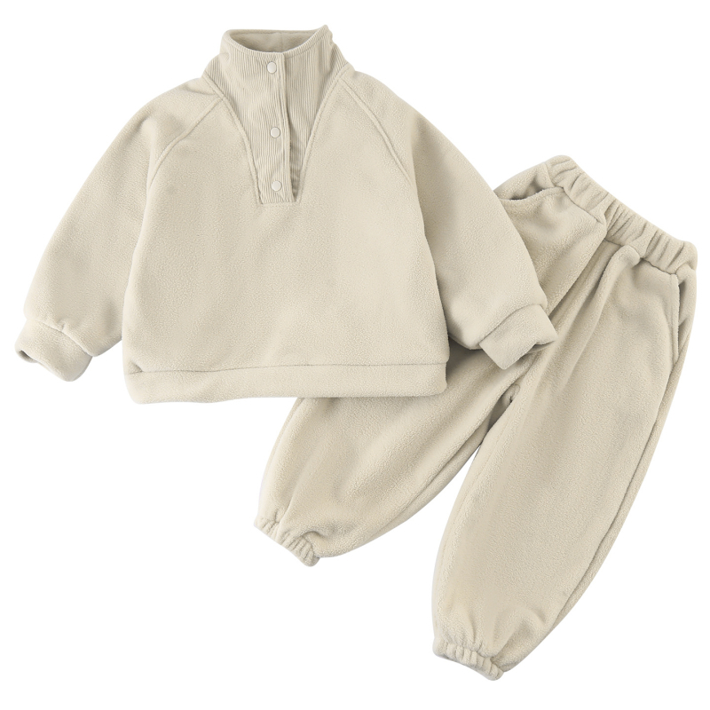 Set polar fleece pentru copii, două piese, pentru toamnă-iarnă, 3–8 ani, poliester