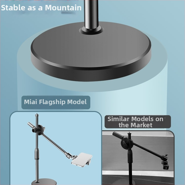 Mobiiltelefonile ülelaudne statiiv professionaalseteks salvestusteks valgusega otseülekannete ja selfide jaoks (Tüüp: Air bag holder; Materjal: Alloy; Stiil: Simple)