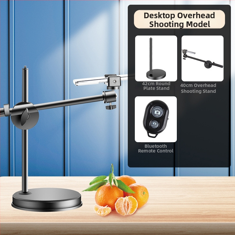 Suport de telefon deasupra biroului pentru filmări profesionale cu iluminare pentru livestream și selfie (Tip: Air bag holder; Material: Alloy; Stil: Simple)