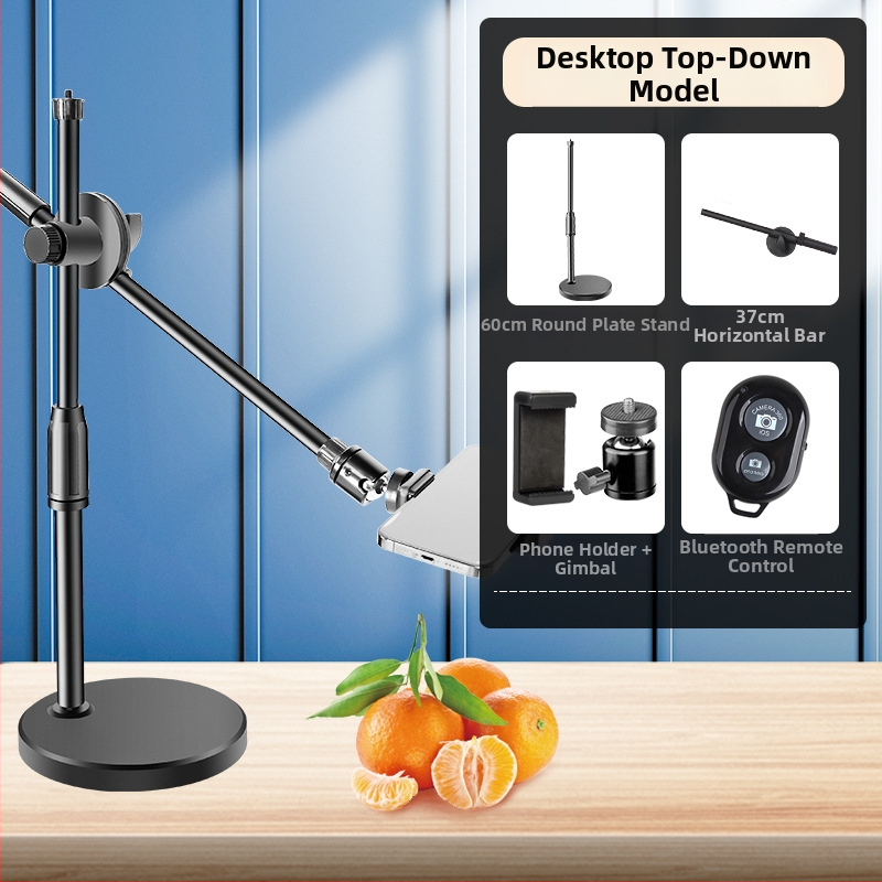 Suport de telefon deasupra biroului pentru filmări profesionale cu iluminare pentru livestream și selfie (Tip: Air bag holder; Material: Alloy; Stil: Simple)