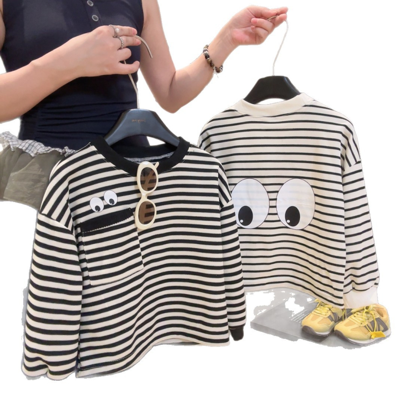 Dječji dvodijelni set s prugama, jesen 2025, korejski stil, ležerni pulover i hlače, unisex