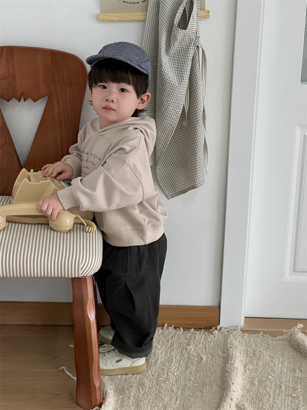 NOZI Dječji set: hoodie s kapuljom i hlače u korejskom stilu, otisak karikatura | 95% pamuk | za dječake | jesen