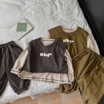 Set de trei piese pentru copii, stil coreean, casual sport, pentru primăvară și toamnă, material din bumbac, pentru copii 3–8 ani