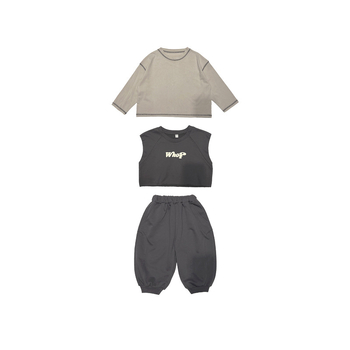 Set de trei piese pentru copii, stil coreean, casual sport, pentru primăvară și toamnă, material din bumbac, pentru copii 3–8 ani