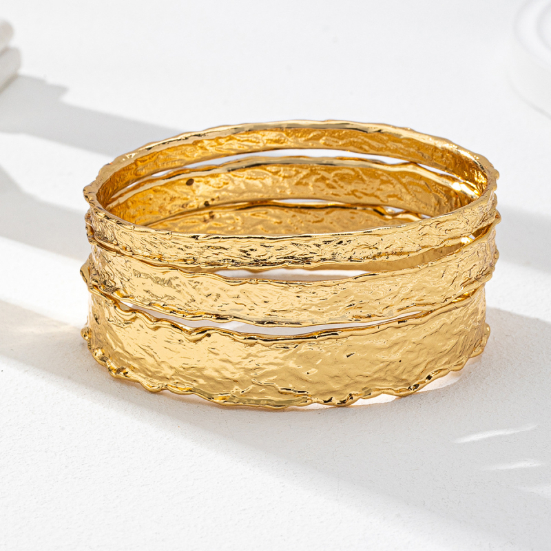 Set brățări Luna chiao metal, stackable, cu finisaj rack plating, greutate 61 g