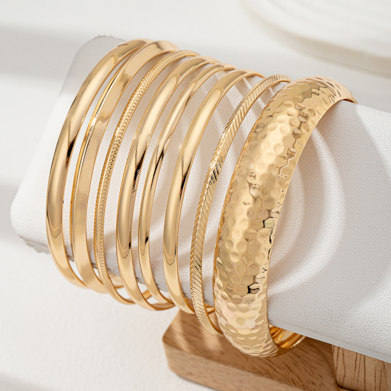 Set brățări Luna chiao metal, stackable, cu finisaj rack plating, greutate 61 g