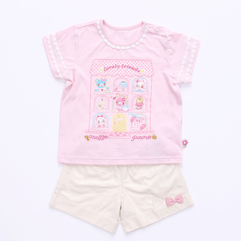 Tricou pentru copii din bumbac cu mâneci scurte pentru fete — temă Pianistă Prințesă și imprimeu Casă de Iepuri