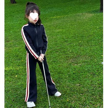 Djevojčice dvodijelni sportski komplet, koledž stil, dugi rukav, pamuk 81–90%, proljeće 2025