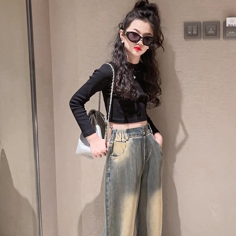 Dječja majica s dugim rukavima, korejskog stila, okrugli izrez, materijal 90% rayon, 10% spandex, tkanina koja odvodi vlagu