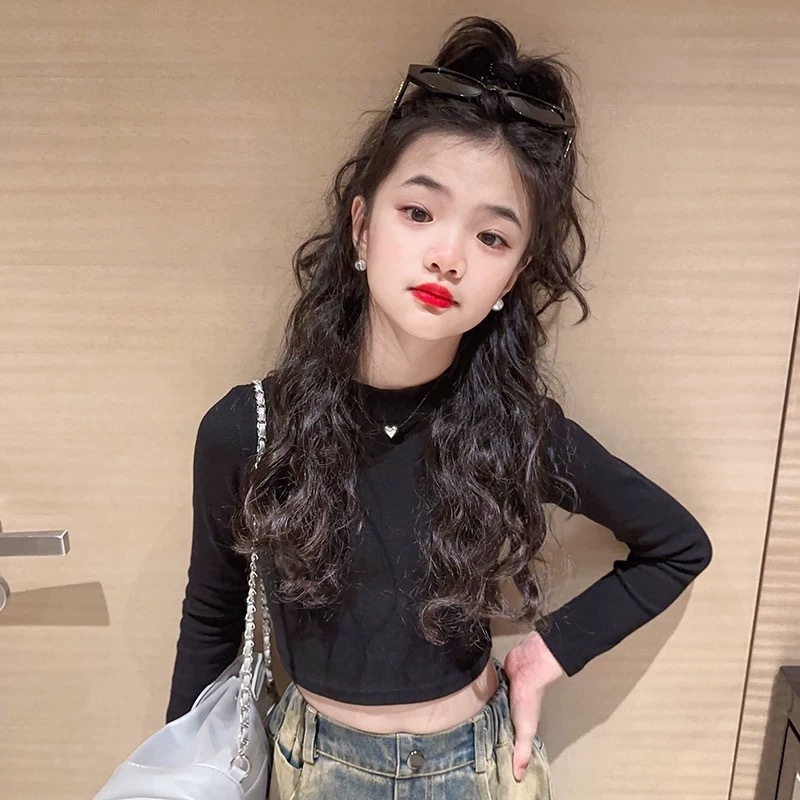 Dječja majica s dugim rukavima, korejskog stila, okrugli izrez, materijal 90% rayon, 10% spandex, tkanina koja odvodi vlagu