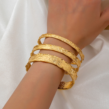 Set brăţări din metal, formă neregulată, pentru stacking, Luna chiao (Material: Metal; Brand: Luna chiao; Tehnologia de prelucrare: Rack plating; Stil: Stacking; Greutate: 61)