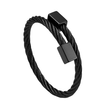 Brățară din oțel titan cu design geometric răsucit, placare electroplată, stil vintage, Primăvara 2025