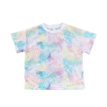 Tricou copii Finn pentru fete, mâneci scurte, bumbac mercerizat, vară