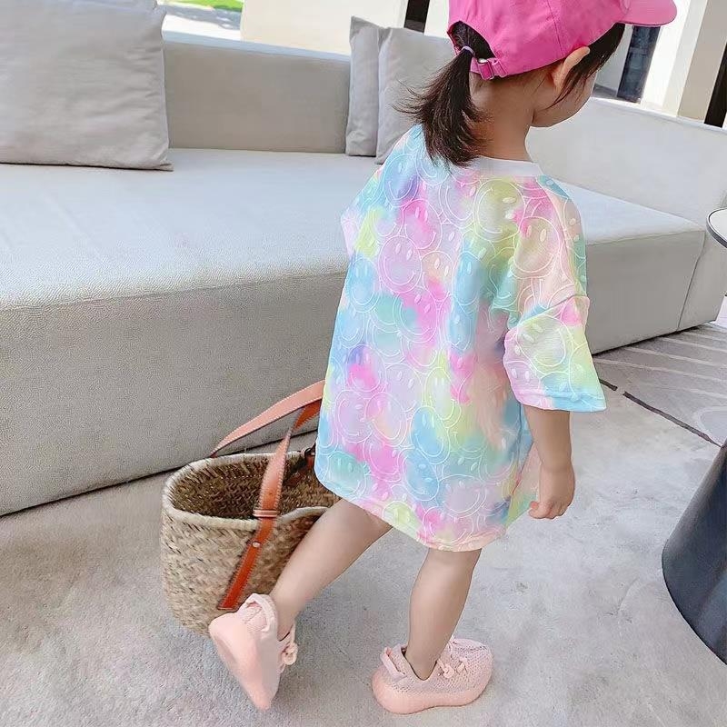 Tricou copii Finn pentru fete, mâneci scurte, bumbac mercerizat, vară