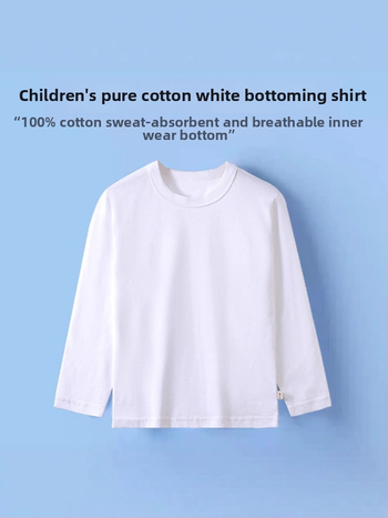 Tricou copii din bumbac, mâneci lungi, guler rotund, antistatice, pentru toate anotimpurile