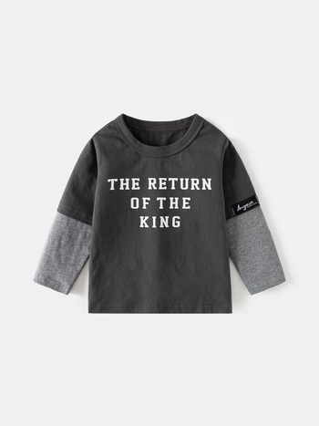 Dječje pamukaste majice s dugim rukavima, print slovima, 100% pamuk, tehnologija odvlažavanja vlage, za djecu 3–8 godina, proljeće i jesen