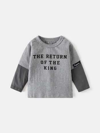 Dječje pamukaste majice s dugim rukavima, print slovima, 100% pamuk, tehnologija odvlažavanja vlage, za djecu 3–8 godina, proljeće i jesen