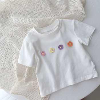 Dječja pamučna majica kratkih rukava, okrugli izrez, 90% pamuk, ljeto