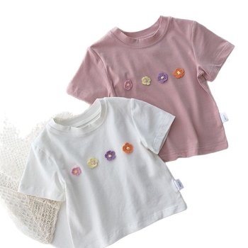 Dječja pamučna majica kratkih rukava, okrugli izrez, 90% pamuk, ljeto