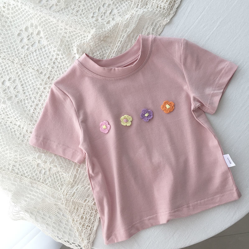 Dječja pamučna majica kratkih rukava, okrugli izrez, 90% pamuk, ljeto