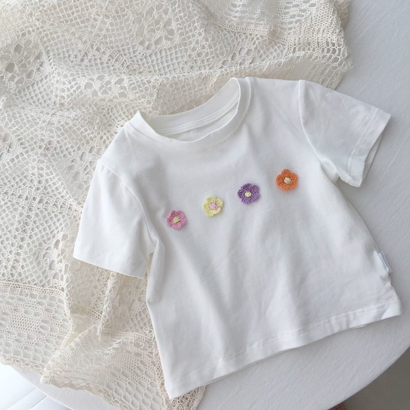 Dječja pamučna majica kratkih rukava, okrugli izrez, 90% pamuk, ljeto