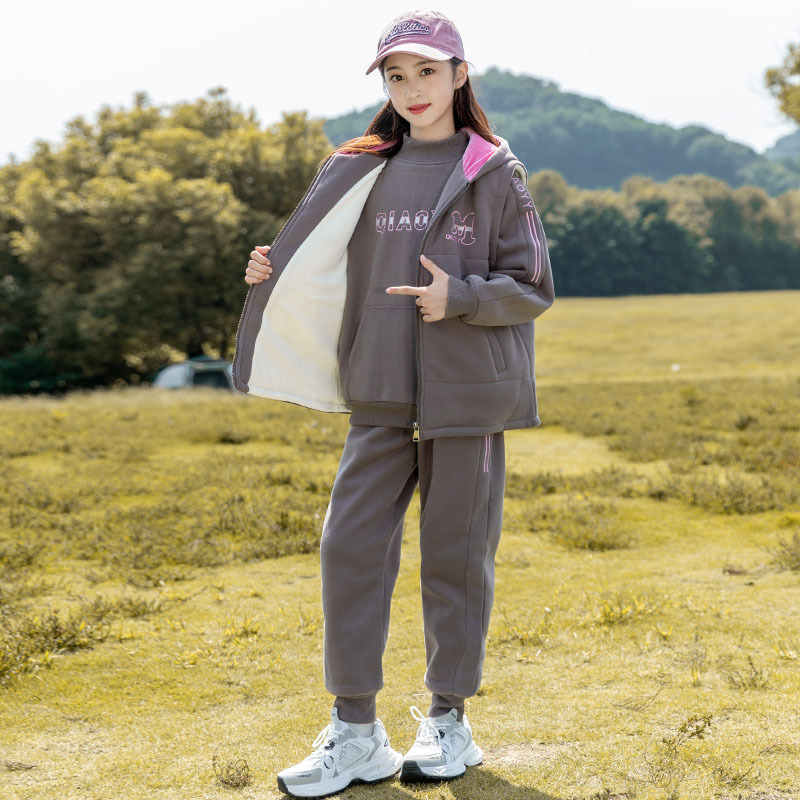 Djevojčice: zimski trodijelni set s flis podstavom